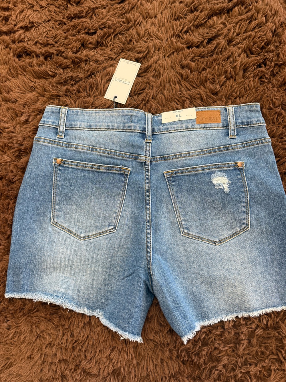 Judy Blue Light Blue Distressed Denim Jean Shorts - Picture 2 of 4